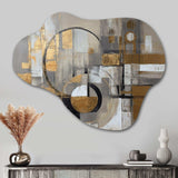 Gold And Grey Radical Simplicity I - Asymmetric Metal Wall Art