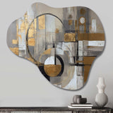 Gold And Grey Radical Simplicity I - Asymmetric Metal Wall Art