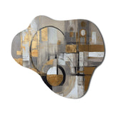 Gold And Grey Radical Simplicity I - Asymmetric Metal Wall Art