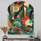 Green And Orange Mid Century Innovations IV - Asymmetric Metal Wall Art