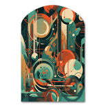 Green And Orange Mid Century Innovations IV - Asymmetric Metal Wall Art