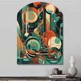 Green And Orange Mid Century Innovations IV - Asymmetric Metal Wall Art