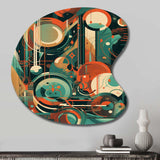 Green And Orange Mid Century Innovations IV - Asymmetric Metal Wall Art