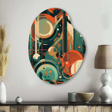 Green And Orange Mid Century Innovations IV - Asymmetric Metal Wall Art