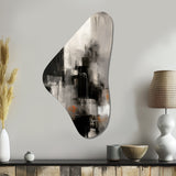 Black Mid Century Fusion I - Asymmetric Metal Wall Art