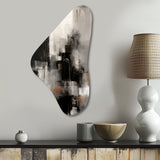 Black Mid Century Fusion I - Asymmetric Metal Wall Art