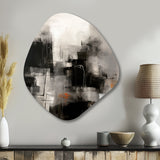 Black Mid Century Fusion I - Asymmetric Metal Wall Art