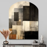 Black Mid Century Fusion II - Asymmetric Metal Wall Art