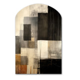 Black Mid Century Fusion II - Asymmetric Metal Wall Art