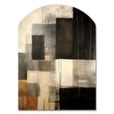 Black Mid Century Fusion II - Asymmetric Metal Wall Art