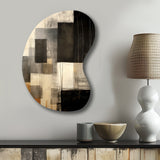 Black Mid Century Fusion II - Asymmetric Metal Wall Art