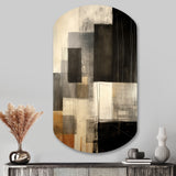 Black Mid Century Fusion II - Asymmetric Metal Wall Art