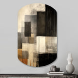 Black Mid Century Fusion II - Asymmetric Metal Wall Art