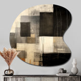 Black Mid Century Fusion II - Asymmetric Metal Wall Art