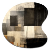 Black Mid Century Fusion II - Asymmetric Metal Wall Art