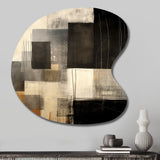 Black Mid Century Fusion II - Asymmetric Metal Wall Art