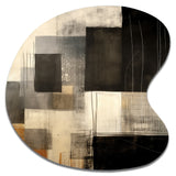 Black Mid Century Fusion II - Asymmetric Metal Wall Art