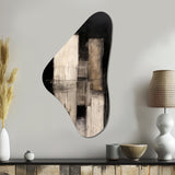 Black Mid Century Fusion IV - Asymmetric Metal Wall Art