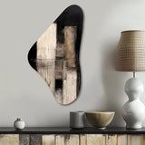 Black Mid Century Fusion IV - Asymmetric Metal Wall Art