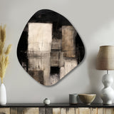 Black Mid Century Fusion IV - Asymmetric Metal Wall Art