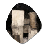 Black Mid Century Fusion IV - Asymmetric Metal Wall Art