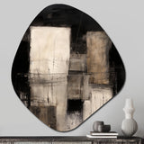 Black Mid Century Fusion IV - Asymmetric Metal Wall Art