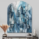 Blue Abstracted Harmonies Of Shape III - Asymmetric Metal Wall Art