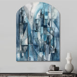 Blue Abstracted Harmonies Of Shape III - Asymmetric Metal Wall Art