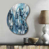 Blue Abstracted Harmonies Of Shape III - Asymmetric Metal Wall Art