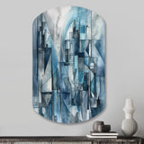 Blue Abstracted Harmonies Of Shape III - Asymmetric Metal Wall Art