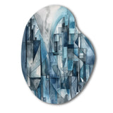 Blue Abstracted Harmonies Of Shape III - Asymmetric Metal Wall Art