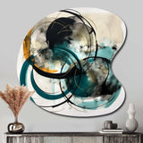 Green Grey Minimalims Fludity - Asymmetric Metal Wall Art