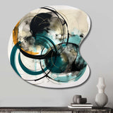 Green Grey Minimalims Fludity - Asymmetric Metal Wall Art