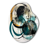 Green Grey Minimalims Fludity - Asymmetric Metal Wall Art