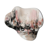 Pink Black Minimalims Fludity I - Asymmetric Metal Wall Art