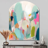 Pink Blue Minimalims Fludity III - Asymmetric Metal Wall Art