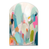 Pink Blue Minimalims Fludity III - Asymmetric Metal Wall Art