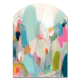 Pink Blue Minimalims Fludity III - Asymmetric Metal Wall Art