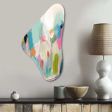 Pink Blue Minimalims Fludity III - Asymmetric Metal Wall Art