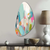 Pink Blue Minimalims Fludity III - Asymmetric Metal Wall Art