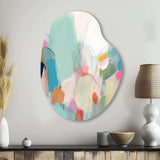 Pink Blue Minimalims Fludity III - Asymmetric Metal Wall Art