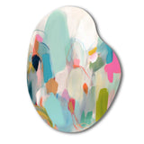 Pink Blue Minimalims Fludity III - Asymmetric Metal Wall Art