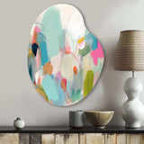 Pink Blue Minimalims Fludity III - Asymmetric Metal Wall Art