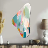 Pink Blue Minimalims Fludity IV - Asymmetric Metal Wall Art