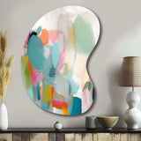 Pink Blue Minimalims Fludity IV - Asymmetric Metal Wall Art