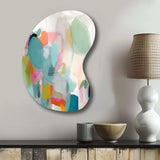 Pink Blue Minimalims Fludity IV - Asymmetric Metal Wall Art