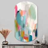 Pink Blue Minimalims Fludity IV - Asymmetric Metal Wall Art