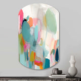 Pink Blue Minimalims Fludity IV - Asymmetric Metal Wall Art