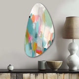 Pink Blue Minimalims Fludity IV - Asymmetric Metal Wall Art