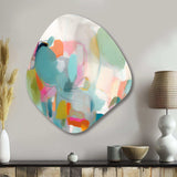 Pink Blue Minimalims Fludity IV - Asymmetric Metal Wall Art